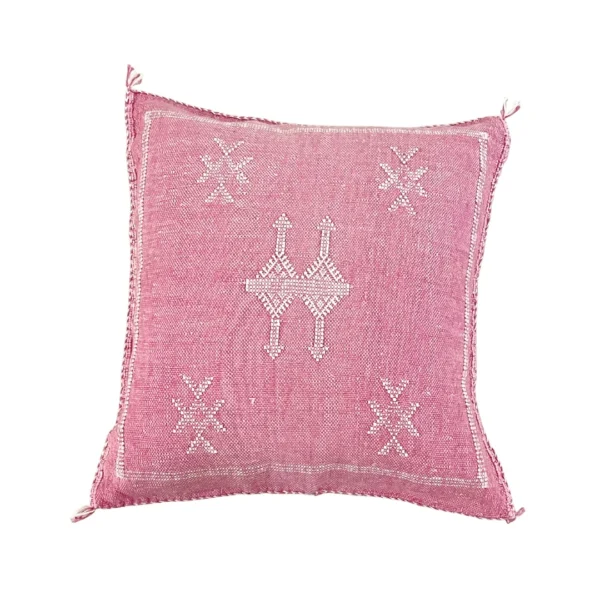 Sabra Cactus Silk Pillow in pink