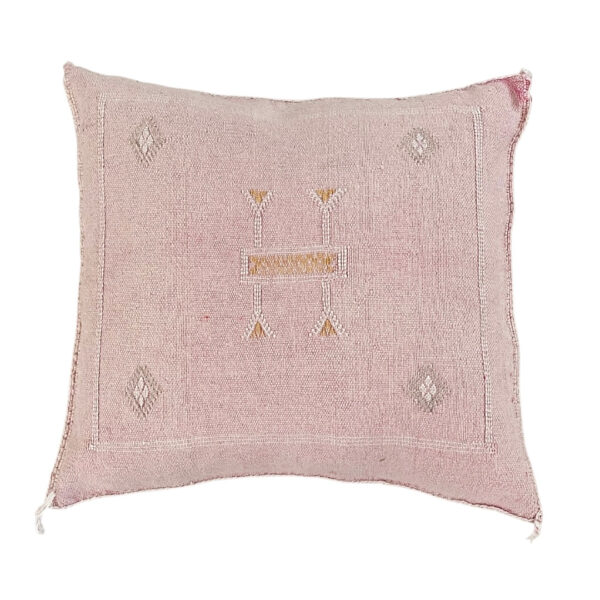 Sabra Cactus Silk Pillow in Light pink