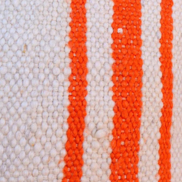 Handmade Striped Moroccan Wool Pillow – Orange - Image 2