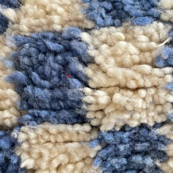 Handmade Moroccan Wool Pillow – Blue - Image 2