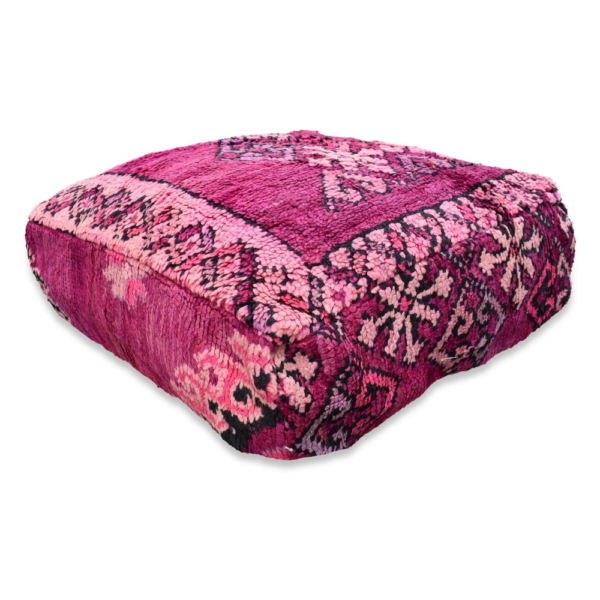 Handmade Moroccan wool pouf in multiple colors