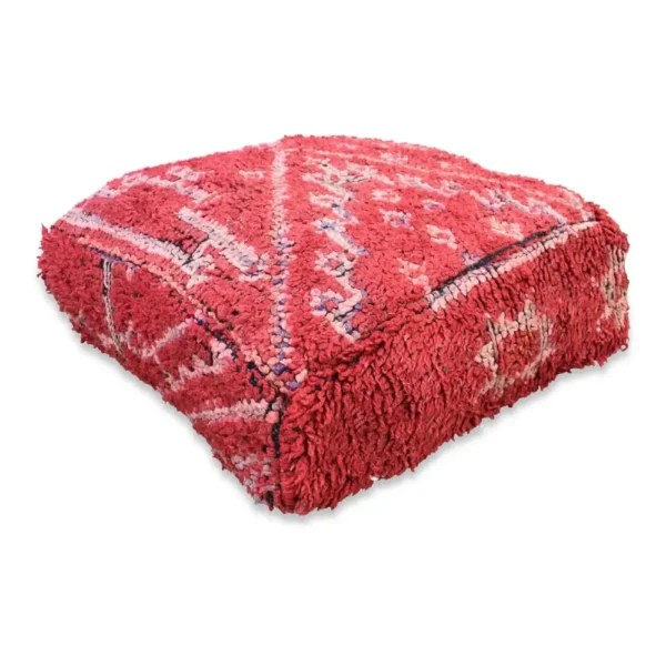 Handmade Moroccan wool pouf in multiple colors - Image 2