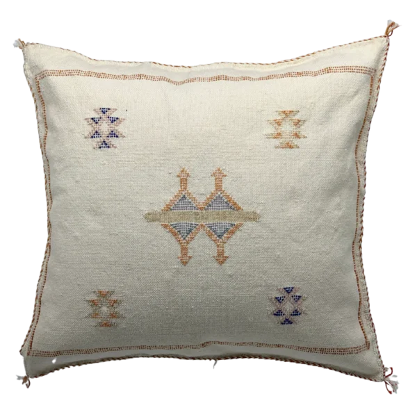 Sabra Cactus Silk Pillow in White