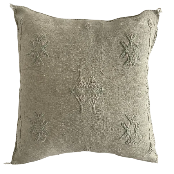 Sabra Cactus Silk Pillow in beige