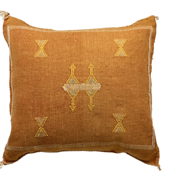 Sabra Cactus Silk Pillow in beige Orange