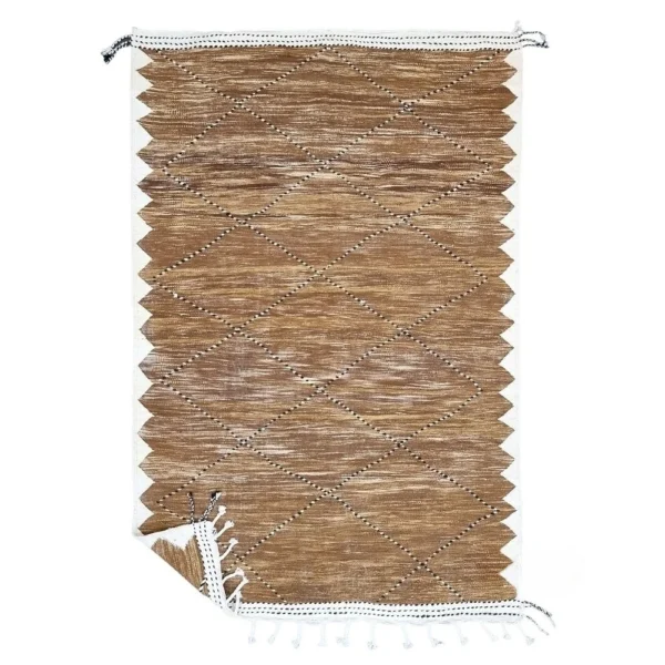 Brown and white Moroccan Berber rug