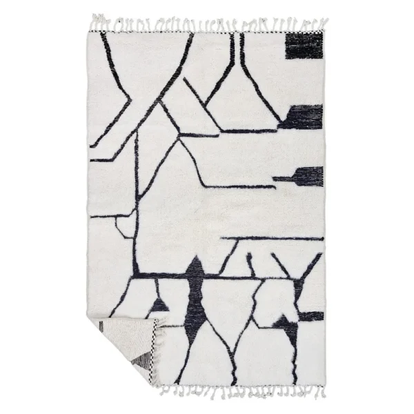 Black and white Moroccan Berber rug