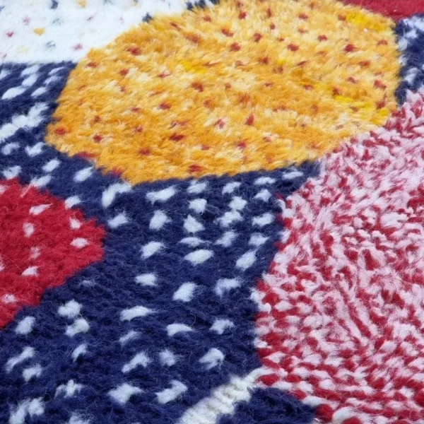 Moroccan Berber rug dotted in dark blue and red - Image 3