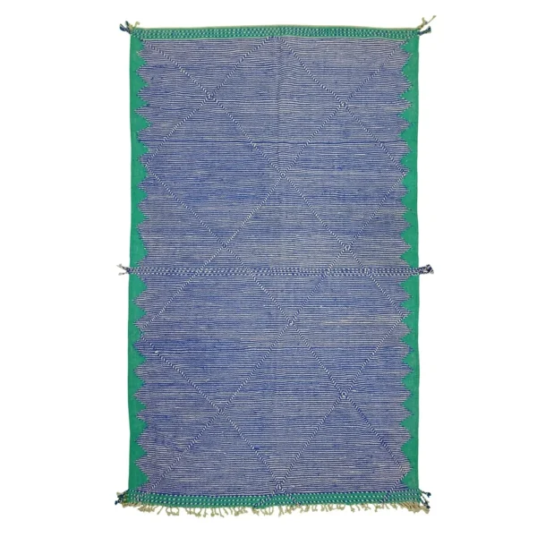 Green and blue Moroccan Berber rug