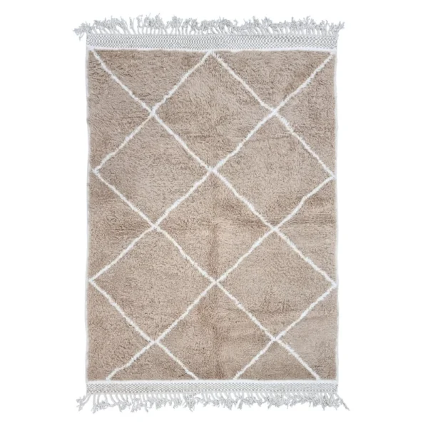 Beige geometric Berber Moroccan rug