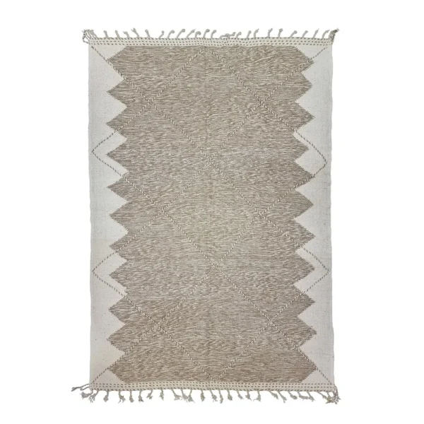 Light brown and white Moroccan Berber rug